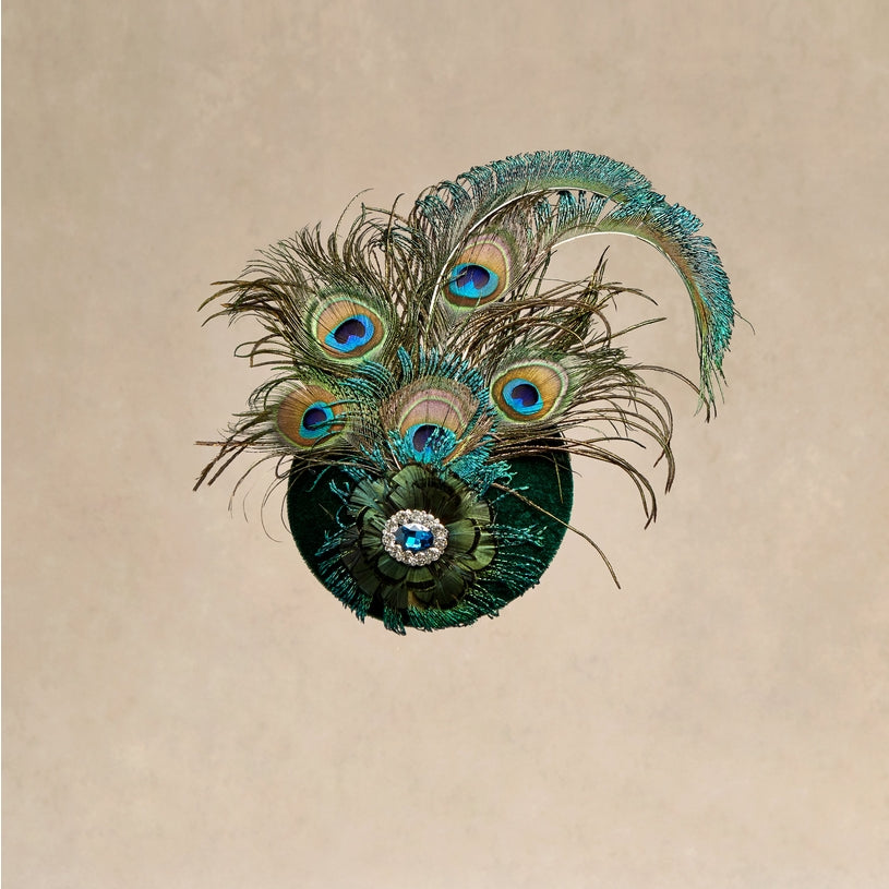 Pillbox Peacock Flapper Fascinator