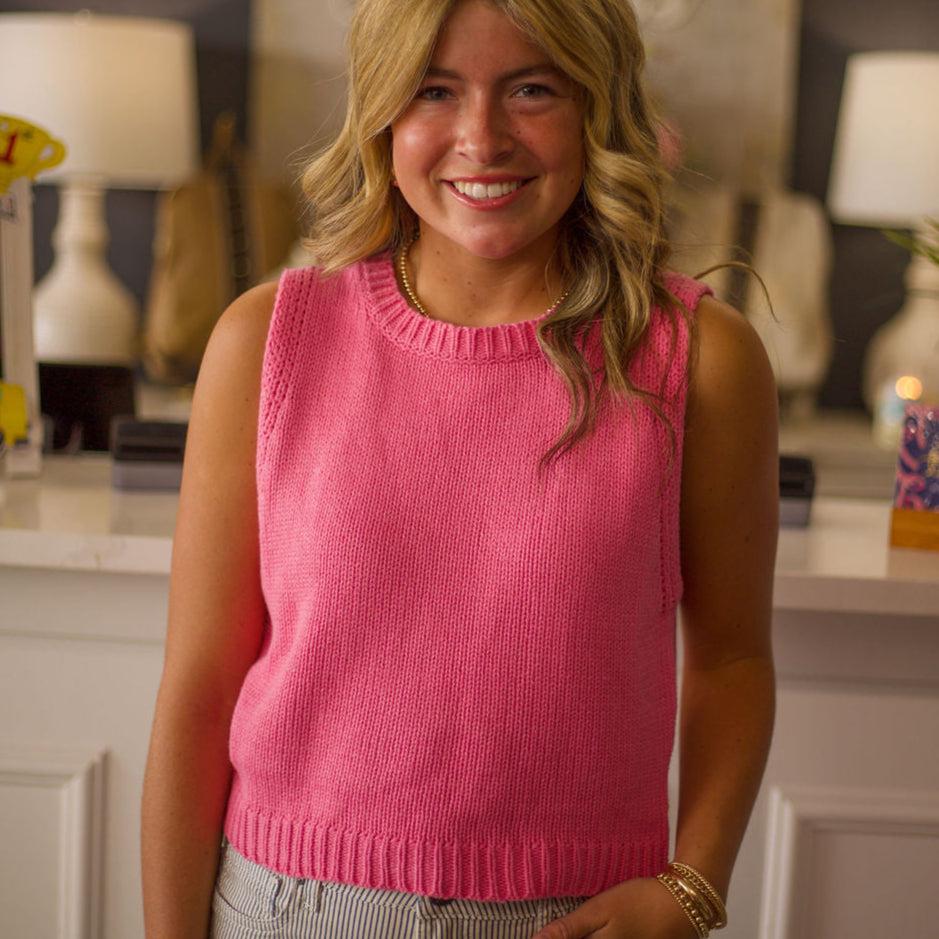 Cropped Knit Tank Top