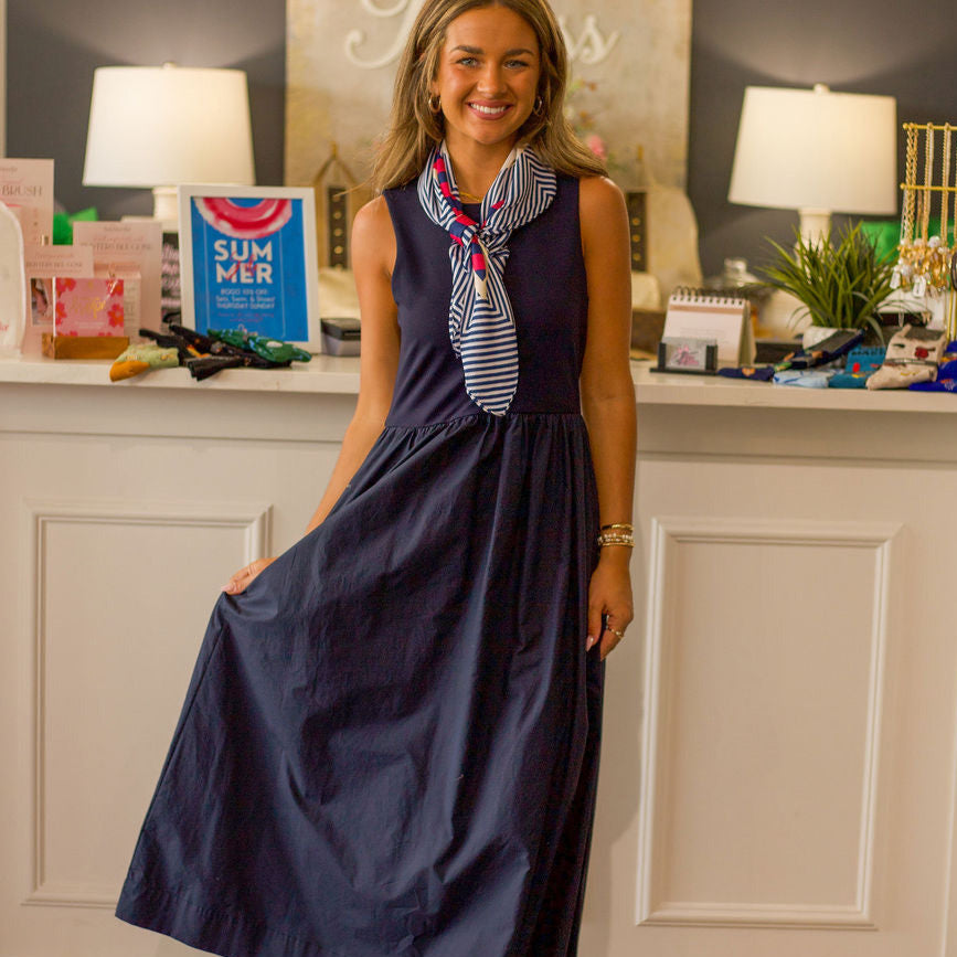 Mixed Media Tank Midi Dress