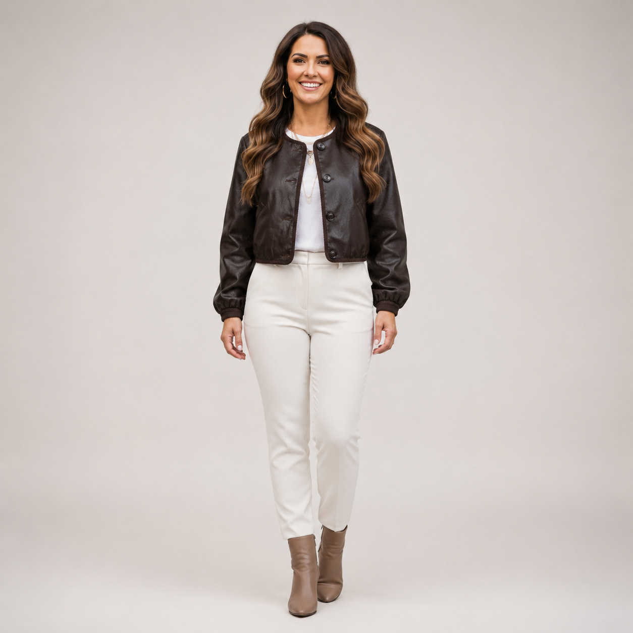 Jacket_Short_PU_Crinkle_Esqual_ F2611512_4_Cacao_4