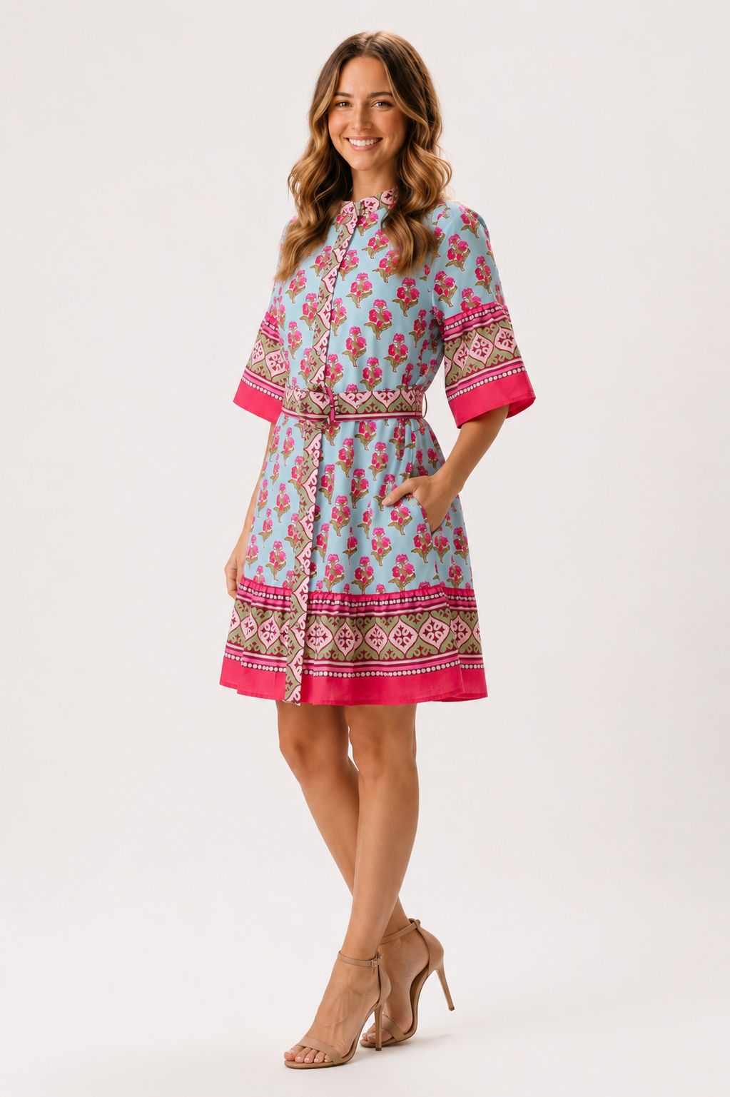 Printed_Belted_Mini_Dress_With_Contrast_Border_TCEC_CD06716_MULTI_S_4