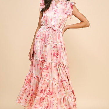 Satin Print Maxi Dress