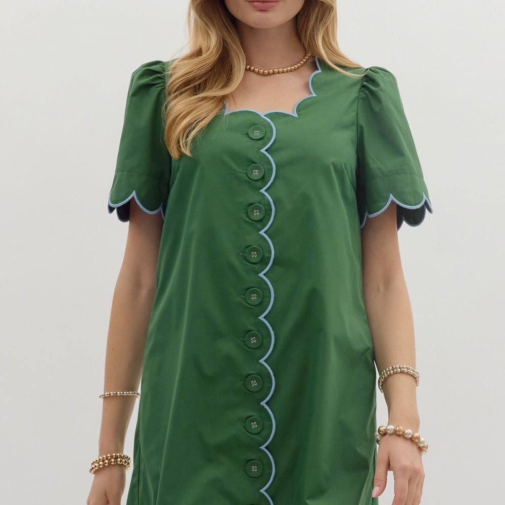 Solid Short Sleeve Mini Dress