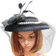 Front Veil Bold Pearls Satin Fascinator Hat
