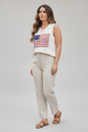 Crew Neck American Flag Knit Tank Top