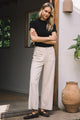 Faux Suede Wide Leg Pant