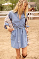 Washed Button Down Shirt Mini Dress
