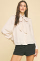 Button Down Shirt With Tie Neck