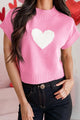 Valentine Heart Graphic Cropped Sweater