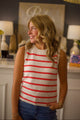 Contessa-Pullover Striped Knit Sweater Vest