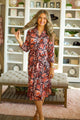 Vintage Floral Paisley Shirt Dress