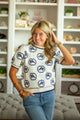 Short Sleeve Embroidered Horse Top