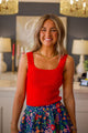Scalloped Rib Tank Top