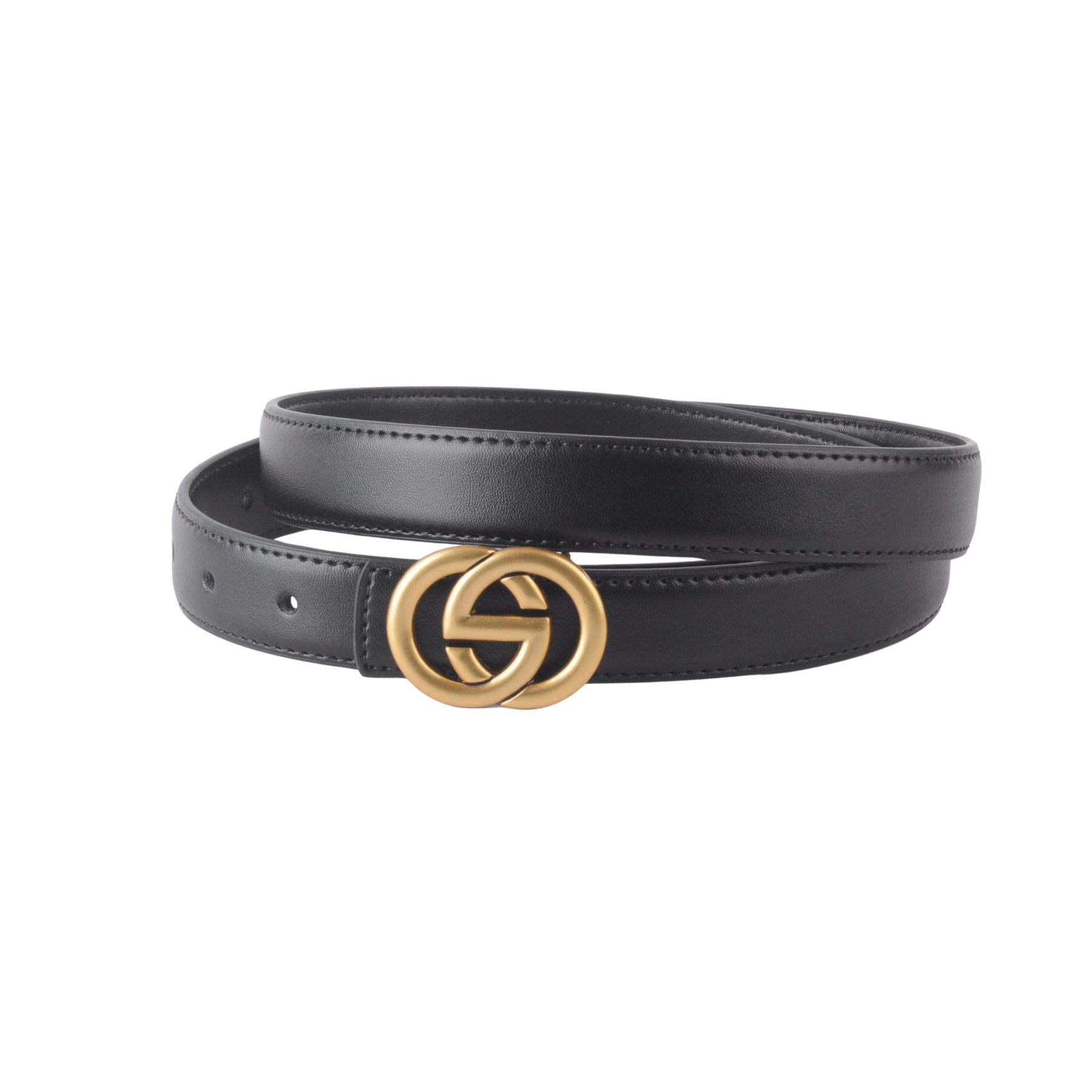 Stitched Clean Belt with Interlocking Buckle