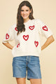 Heart Pattern Knit Sweater