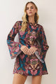 Floral Bell Sleeve Mini Dress
