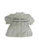Polka Dot Pleated Button Down Top