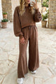 Polka Dot Wide Leg Long Sleeve Pant Set