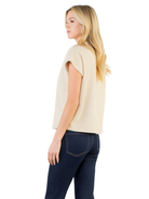 Button Detail Short Sleeve Suede Top_THML_THS1819