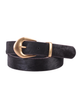 Calf Hair Belt with Thick Gold Buckle