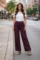 Plaid Straight Leg Pant
