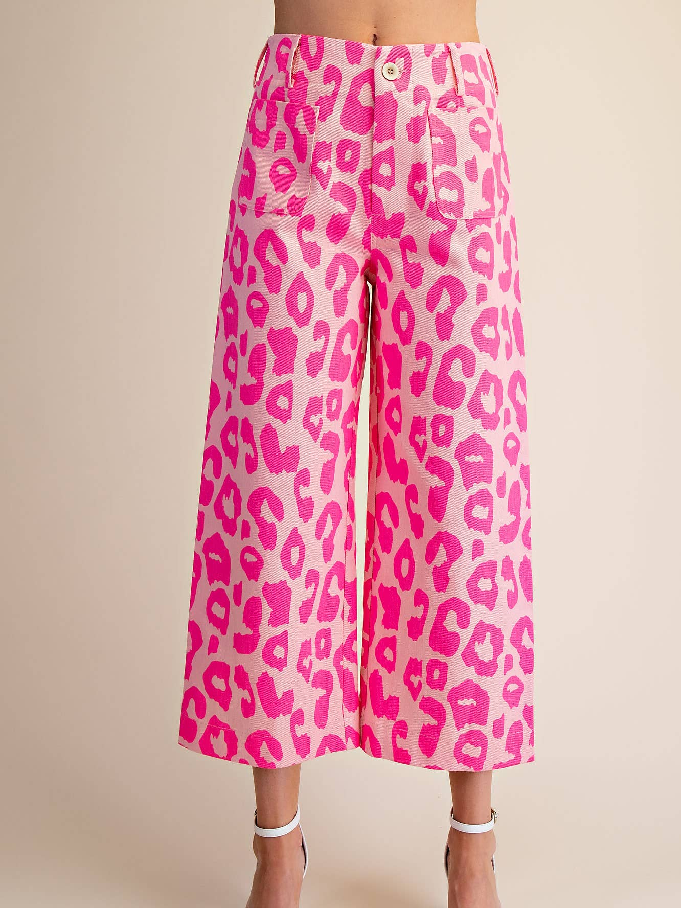 Colette Cropped Wide-Leg Neon Leopard Pants_Glam_GP8612_PNK