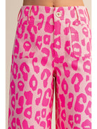 Colette Cropped Wide-Leg Neon Leopard Pants_Glam_GP8612_PNK