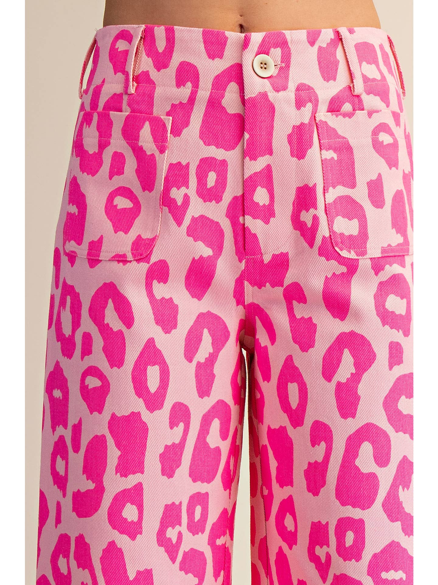 Colette Cropped Wide-Leg Neon Leopard Pants_Glam_GP8612_PNK