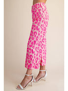 Colette Cropped Wide-Leg Neon Leopard Pants_Glam_GP8612_PNK