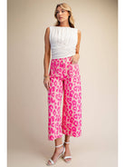 Colette Cropped Wide-Leg Neon Leopard Pants_Glam_GP8612_PNK