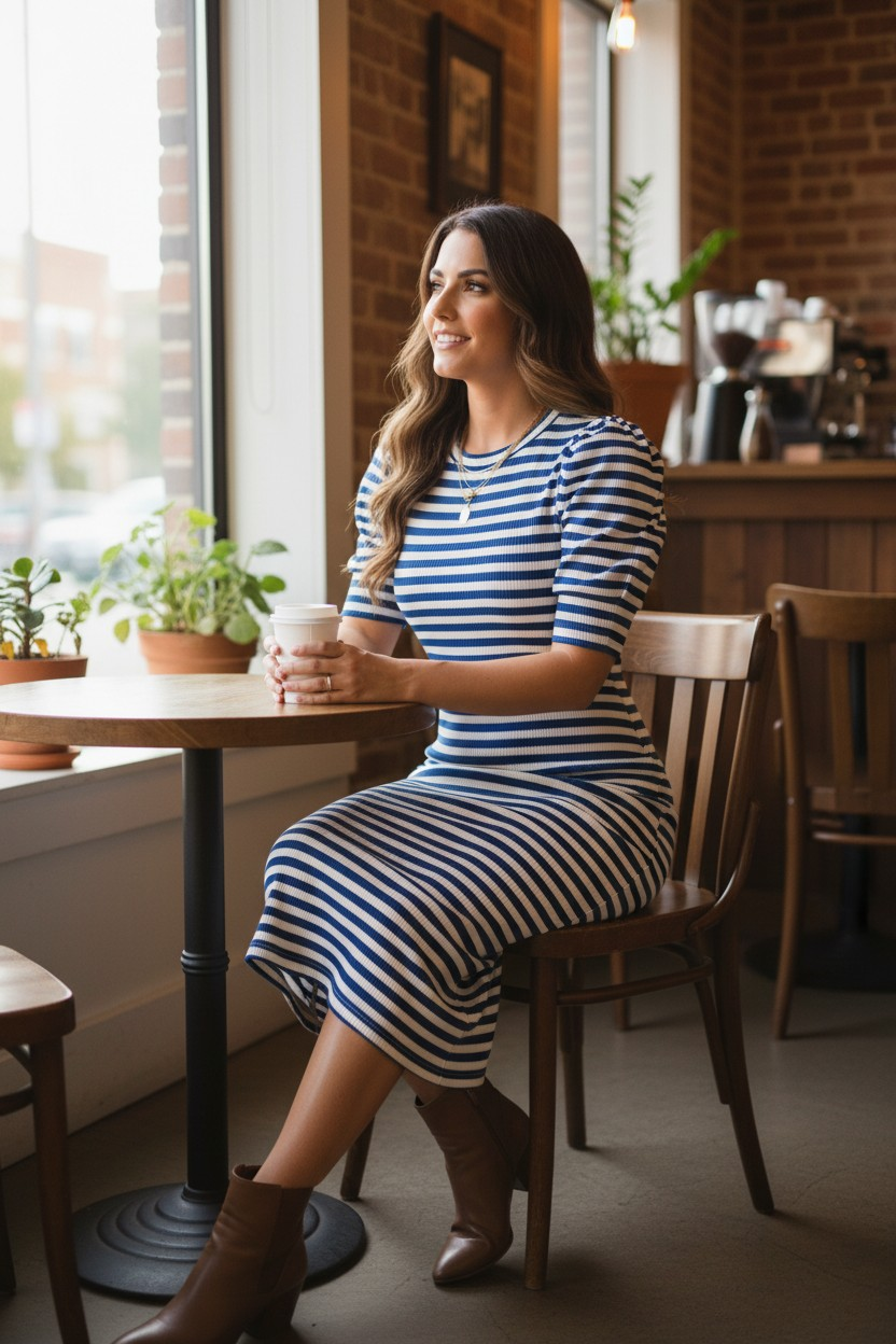 Comfortable_Puff_Short_Sleeve_Midi_Dress_Glam_GD9156_BLUE_S_3