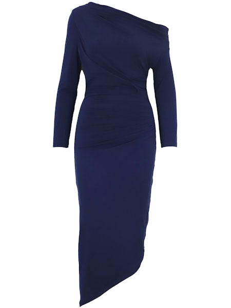 Alissa Asymmetric Dress Navy / M