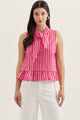 Striped Sleeveless Peplum Top