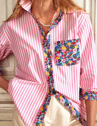 Floral_Contrast_Mixed_Print_Striped_Shirt_Urban_Daizy_UDTP1337_2