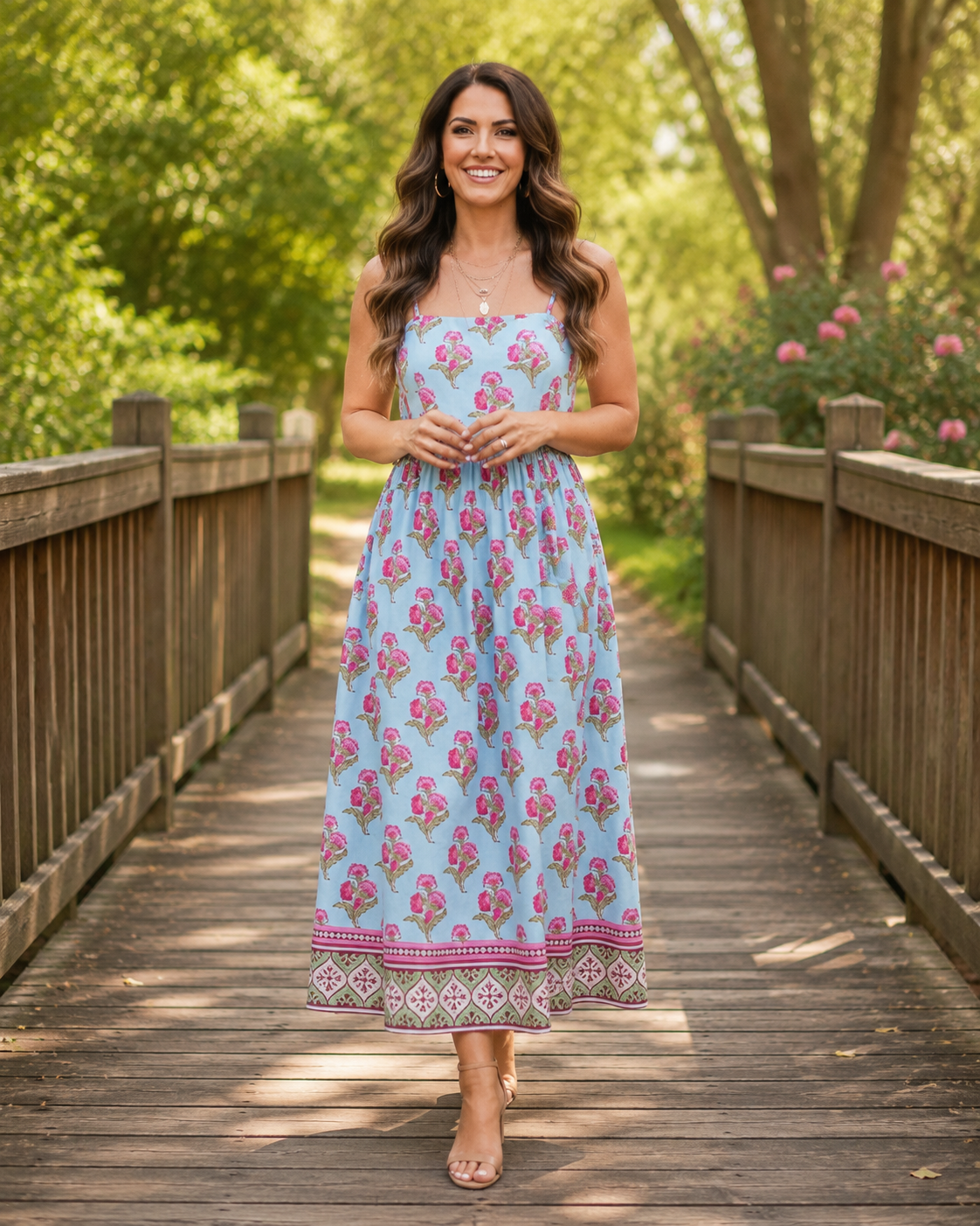 Floral_Print_Gathered_Waist_seam_Maxi_Dress_TCEC_CD06721_MULTI_S_1