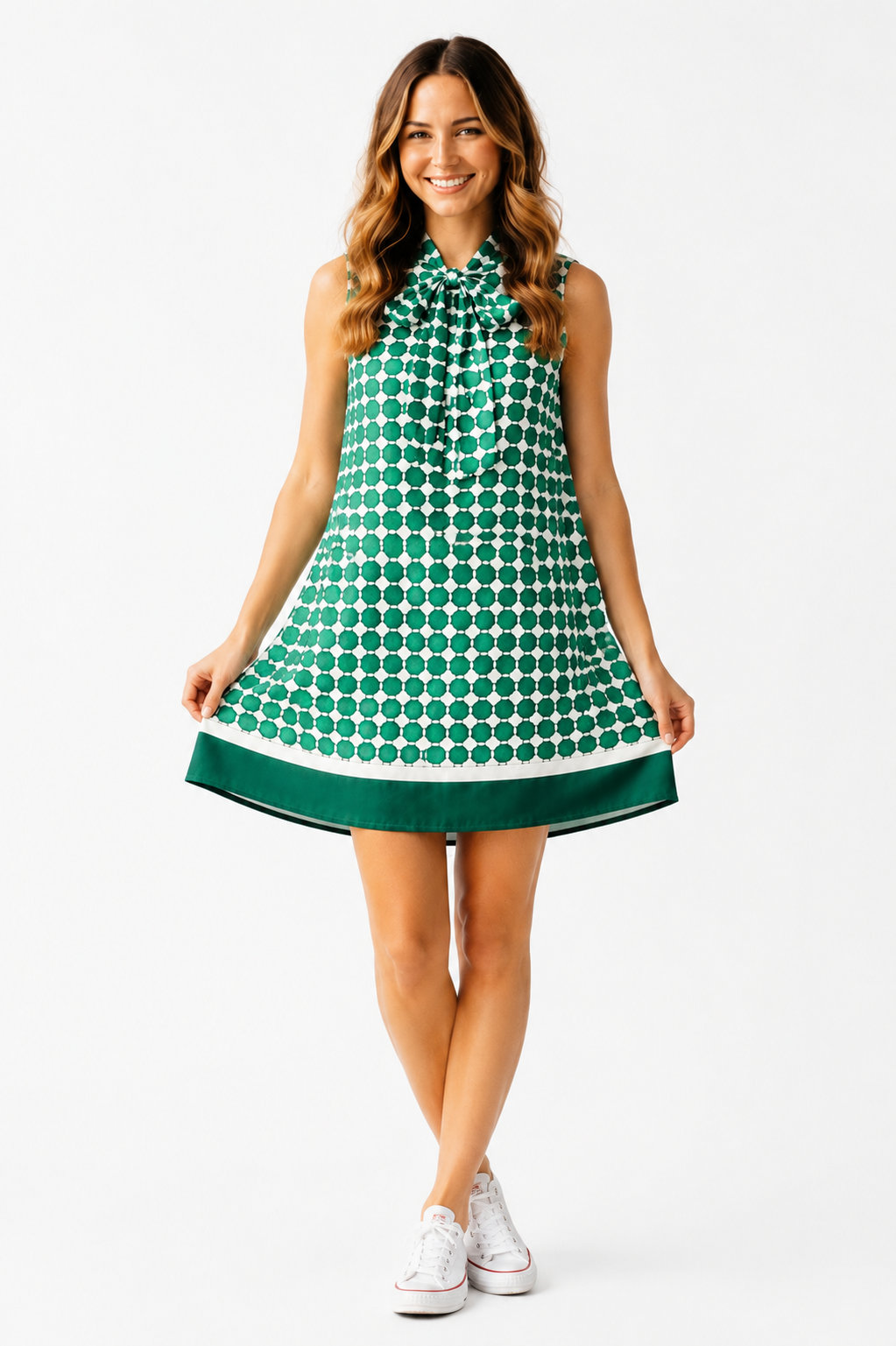 Geometric_Print_Solid_Contrast_Hem_Mini_Dress_TCEC_CD05990_Green_S_4