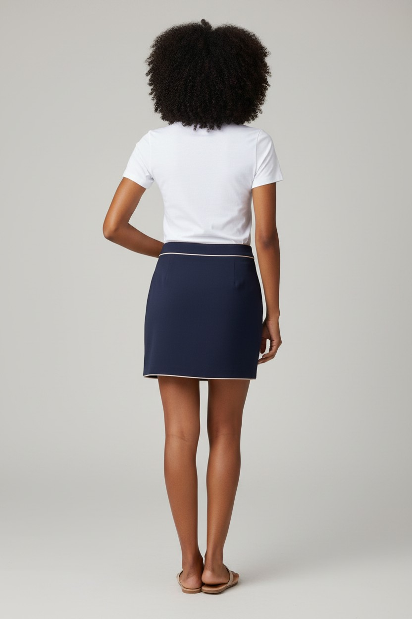 Girl Floral Applique Front Slit Mini Skirt_Pretty_Follies_CS3988_NVY_S_2