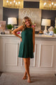 Hunter Green Sweater Rib Short Dress