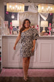 Black Jacquard One Shoulder Dress