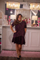 Flounced Hem Short Sleeve Dress