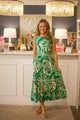 Alva Leaf Print Tiered Maxi Dress