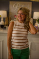 Contessa-Pullover Striped Knit Sweater Vest