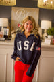 Patriotic Contrast Half Zip Sweatshirt