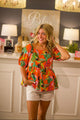Tropical Peplum Top