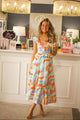 Abstract Print Maxi Dress
