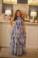 Print Halter Neck Maxi Dress