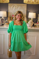 Puff Sleeve Smocked Dress