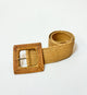 Square Rattan Straw Buckle Belt