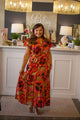 Bold Floral Midi Dress