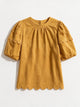 Scalloped Hem Corduroy Top